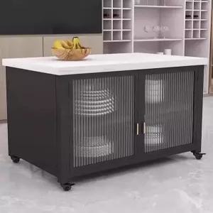 이동식 아일랜드 식탁 바퀴형 수납형 작업대 조리공간확보 주방 조리대 테이블 철제 가정용