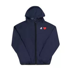 [꼼데가르송] AZ-J501-051 1 PLAY 플레이xK-WAY 레드 하트 와펜 풀 집 패커블 바람막이 공용 자켓