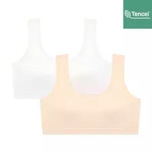 수아팜 [정상가 45800원] 주니어 2단계 순수 모달 스포츠 브라 2매 세트_아이보리,스킨