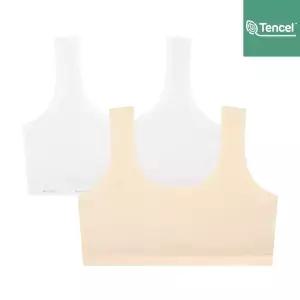 수아팜 [정상가 37800원] 주니어 1단계 순수 모달 브라 2매 세트_아이보리,스킨