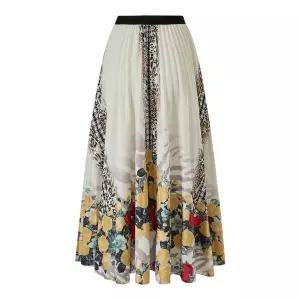 [미니멈][미니멈 에브리데이]레오파드 빈티지 플라워 믹스 패턴 롱 스커트 (EC1WH005D)