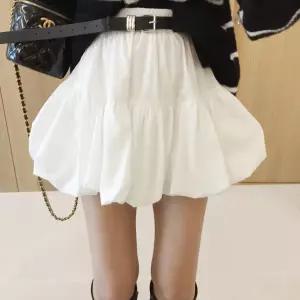 허니 하이웨스트 벨트세트 벌룬 A라인 플레어 바스락 밴딩 미니스커트 (속바지) (2color)