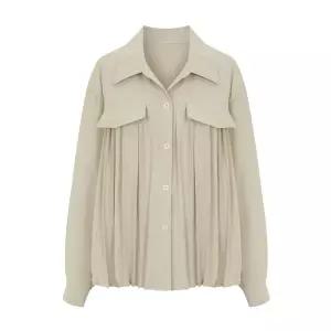 [티뷰] 카라플랩포켓플리츠블라우스_V6A-CBL007