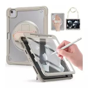 아이패드 프로8세대 13.0인치 2025년 스트랩 회전밴드 투명 태블릿 케이스