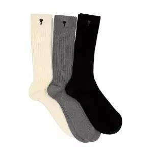 [아미] 드 꾀흐 하트 로고 3켤레 세트 양말 USC611 AK0007 971 151053905