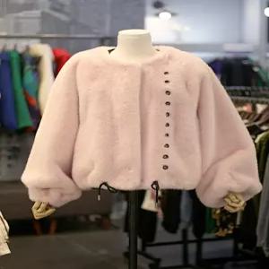 단추 포인트 스트링 페이크퍼 자켓 AZMN01MJ705HJY-1A