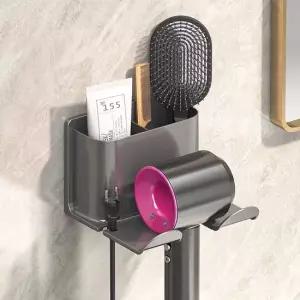 무타공 드라이기 거치대 다용도 선반 홀더 걸이 욕실 화장실 수납 선반 P666-OA