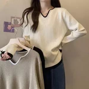 소프트 여리 브이넥 찰랑 티셔츠 여름 상의 봄 가을 여름 긴팔 간절기 상의 블라우스 티셔츠 셔츠