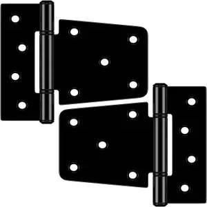 3.5인치 헤비 듀티 게이트 경첩 나무 울타리 마당 문 비닐 차고 실내 실외용 경첩(2팩)용 추가 두꺼운 블랙