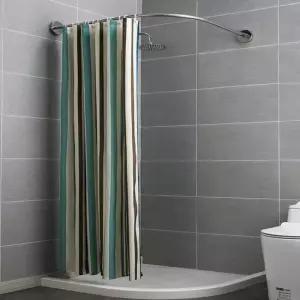 무타공 코너 샤워커튼 봉 ㄱ자 욕실 화장실 커브 곡선봉 커튼봉 70-95cm N339