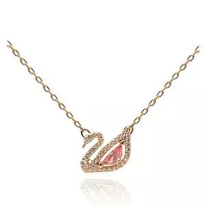 [편집샵 언커먼레이블][스와로브스키] 스와로브스키 목걸이 5469989 Dazzling Swan 핑크스완 여성목걸이 당
