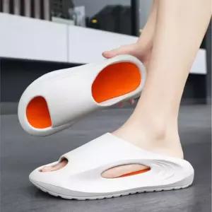 가벼운 아치형 커브 슬리퍼 키높이 사무실 층간소음 방지 오렌지화이트 255 F336