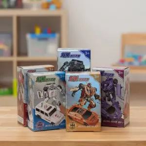 차봇 변신로봇 자동차 미니카 장난감 변신 조립 히어로 로봇 만들기 어린이 로보트 (2개)