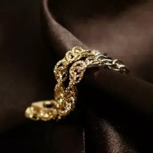 (골든클레프) 18K 투톤 싱가폴 브레이슬릿