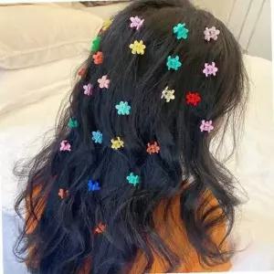 미니 사이즈 다양한 색상 모양 헤어 집게핀 50개세트