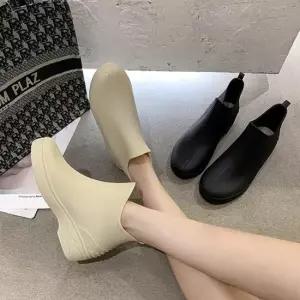 심플 베이직 논슬립 키높이 여성용 장화 워커 장마철 레인부츠 농사신발 설거지장화