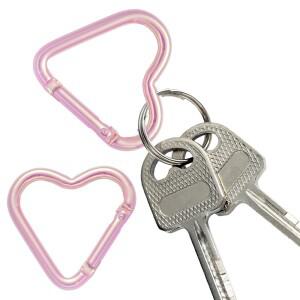 5개 세트 컬러풀 하트 키체인 클립  핑크 스냅 키링 후크 홀더 발렌타인 커플 아내 남편 선물 주얼리 제작