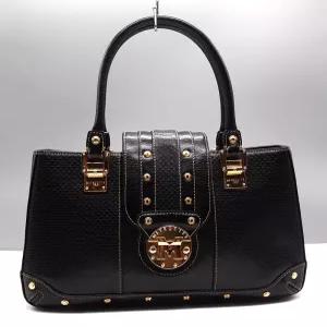 메트로시티 블랙 가죽 여자 빈티지 토트백 가방