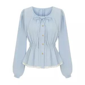 [샐리] 셔링밴딩퍼프블라우스_I6A-CBL012