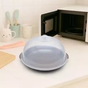 전자렌지용기 기름튐방지 원형접시 뚜껑세트 프리미엄 전자렌지받침대+뚜껑 접시덮개 기획전 그레이