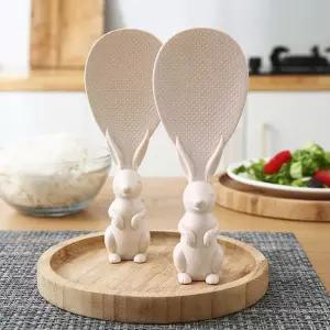 경수진 토끼주걱 밥주걱 세워서 보관하는 스탠딩 토끼 주걱 스텐드 주걱 알뜰주걱 베이지색 K491