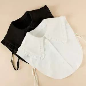 여성 블라우스 카라 레이어드 코튼 여자 여성 프릴 카라 빅사이즈 페이크 케이프