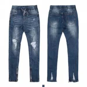 디스트로이드진 슬림 밴딩 남자청바지