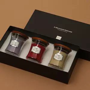 우드윅 자캔들 소 3종 향초 선물세트 + 미니 캔들라이터