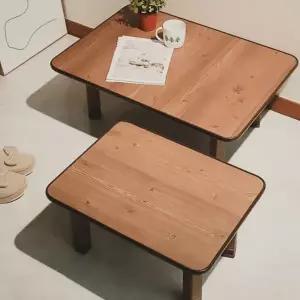 원룸 좌식 테이블 우드 혼밥 밥상 접이식 좌식 테이블 원목 휴대용 트레이 다용도 심플 베드 캠핑 모던