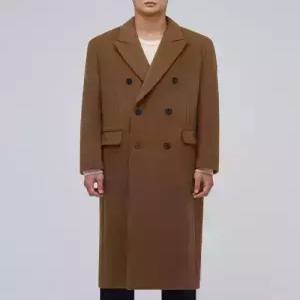 [매장정품] musinsastandard 캐시미어 블렌드 대디 숄더 더블 롱 코트 [탠 브라운]