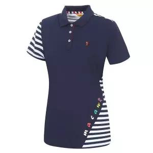 [아웃도어스/마코](여성)언발 스트라이프 배색 카라 반팔 티셔츠_MLW2TS71