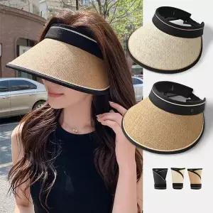 [셀러허브]여름모자 여름썬캡 돌돌이썬캡 가벼운모자 밀짚라인 돌돌이 썬캡ELM-129 (S28551299)
