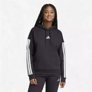 에센셜 3-스트라이프 플리스 후디 (JX2538) 기모 삼선 후드티 블랙 2499419