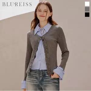 [블루레이스] 레이어드 가디건 줄지 블라우스_B6S1BL5341