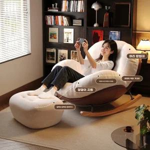 프리미엄 1인용 리클라이너 원목 흔들의자 라운지체어 스윙 모던 세트