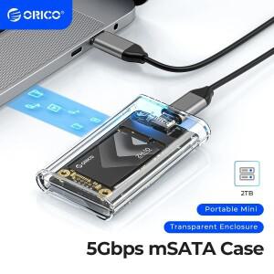 ORICO 투명 외부 어댑터 미니 MSATA SSD 인클로저 케이스-PC 케이스 용 MSATA NGFF SSD 용 USB 3.2 Gen1 5G
