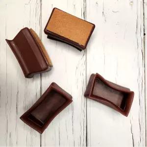 실리콘 의자다리커버 직사각형 대형 진갈색 식탁의자 발 캡 소음방지 가구발커버