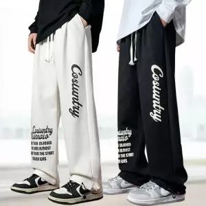 레터링 스트링 조거팬츠 밴딩 츄리닝 트레이닝바지