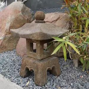 정원 돌탑 조명등 60cm 와이어 등불 야외 석탑 현무암 조형물 LED 돌 조각품