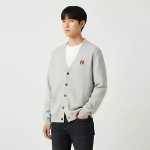 메종키츠네 헤드폭스 패치로고 울 V넥 남성 가디건 PM00501KT1181 H120