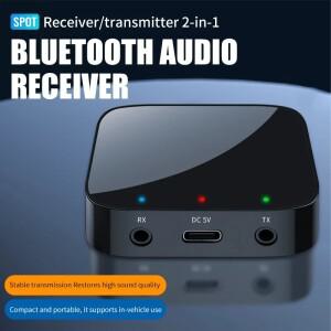 2 in 1 Bluetooth 5.3 수신기 송신기 3.5mm AUX hifi 스테레오 음악 무선 오디오 어댑터 (차량용 키트 스피