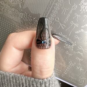 XMQ 네일 아트 스탬핑 플레이트 레이스 디자인 템플릿 나비넥타이 이미지 플레이트