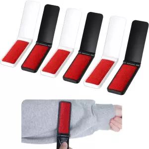 Ptwola 6팩 접이식 보푸라기 브러시 애완동물 털 제거기 휴대용 미니 의류 재사용 가능 카펫 코트 청소