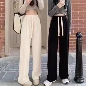 여성 허리밴딩 골지 일자 팬츠 편한 트레이닝 바지키작녀 면바지 기모 카고 조거