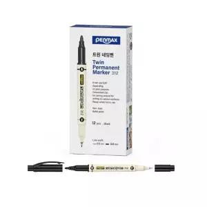 펜맥스 트윈 네임펜 312 BLACK 12개