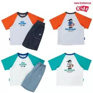 [롯데백화점]뉴발란스 Ready Set Rugby!_5부 라글란 티셔츠 + 버뮤다 팬츠 셋업 (NK9YG2413U)