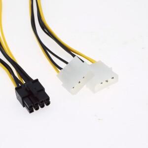 8 핀-듀얼 4 핀 컴퓨터 호스트 그래픽 카드 전원 케이블 y자형 PCI Express-듀얼 Molex 18cm