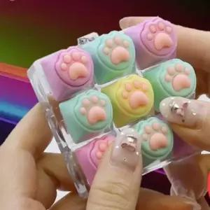 클리커 딸깍이 키보드 키캡키링9구 led 고양이발