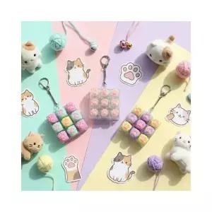 루미나D 고양이발 키캡 키링 LED 클리커 9구 딸깍이 가정용 주방용