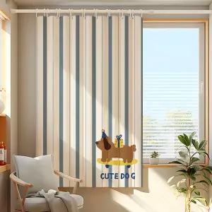 커튼 커튼방 2026년 신형 스타일 침실용 소형 창문 사생활 보호 원단 드릴 필요 없음 베이 윈도우 햇빛 가